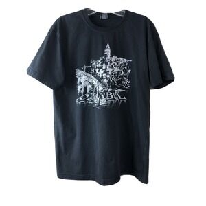 Istanbul Turkey Travel Destination Black Shirt Mens XL Measures Like Mens Large